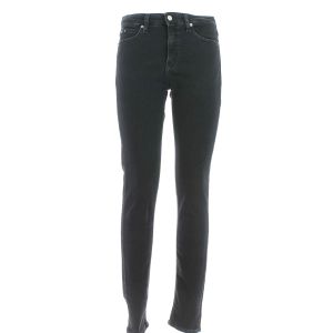 Calvin Klein Donna Pantalone Jeans Mid Rise Skinny Nero Stone Wash