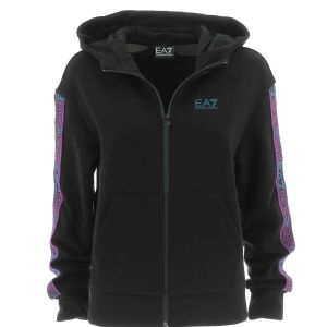 EA7 Emporio Armani Felpa Con Cappuccio Donna Full Zip Tinta Unita Natural Ventus