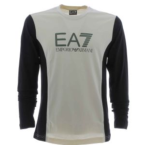 EA7 Emporio Armani T Shirt Uomo Manica Lunga Bicolore Logo EA7