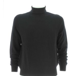 A|X Armani Exchange Maglia Uomo in  Cotone Nera a Collo Alto