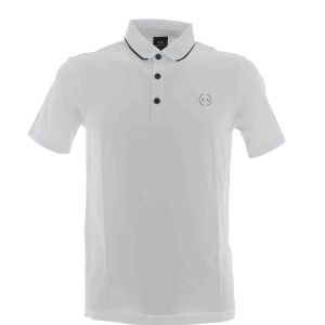 Armani Exchange Polo Uomo Manica Corta in Jersey Tinta Unita Elasticizzata