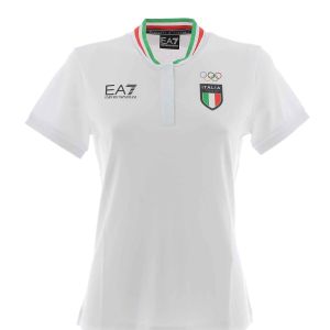 EA7 Emporio Armani Donna Polo Zip Manica Corta Olimpiadi 2024