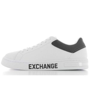 Armani Exchange Scarpe Uomo Bianco/ Nero in Pelle con Logo Armani